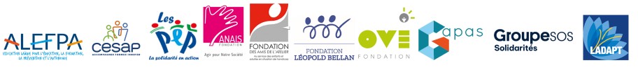 les organismes gestionnaires signataires de la pétition Alefpa, Cesap, les Pep, Fondation Anais, Fondation des Amis de l'Atelier, Fondation Leopold Bellan, Fondation OVE, Gapas, Groupe SOS Solidarités, Ladapt